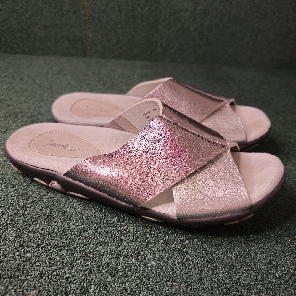 Jambu Women's Silver  Slide‎ Sandals Size 9